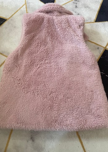 Peluş Detaylı Kız Çocuk Pembe Yelek - Görsel 4