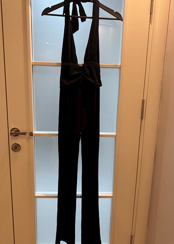 Siyah Kadın Uzun Süet Tulum - Görsel 2