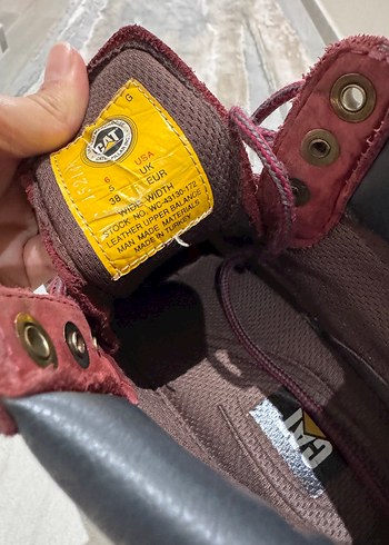 Bordo Caterpillar Kadın Blok Topuk Bot - Görsel 3