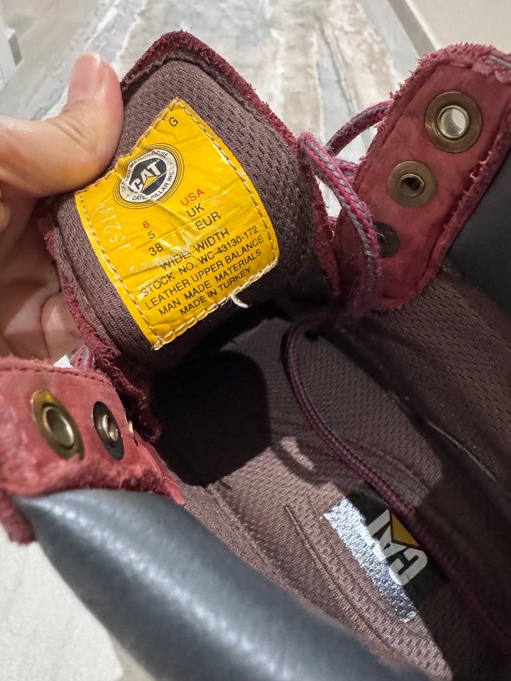 Bordo Caterpillar Kadın Blok Topuk Bot - Görsel 3