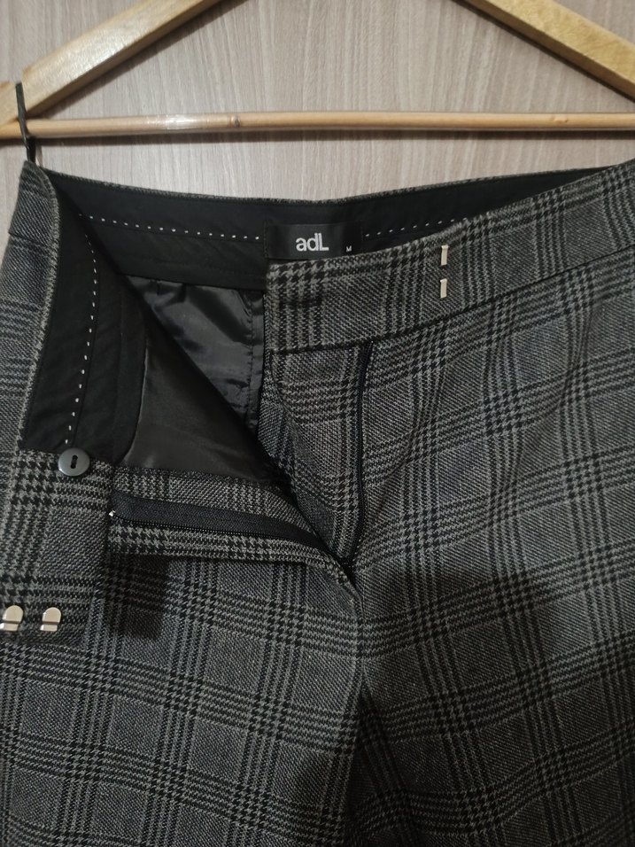 adL Gri Düz Kesim Kadın Kumaş Pantolon - Görsel 2