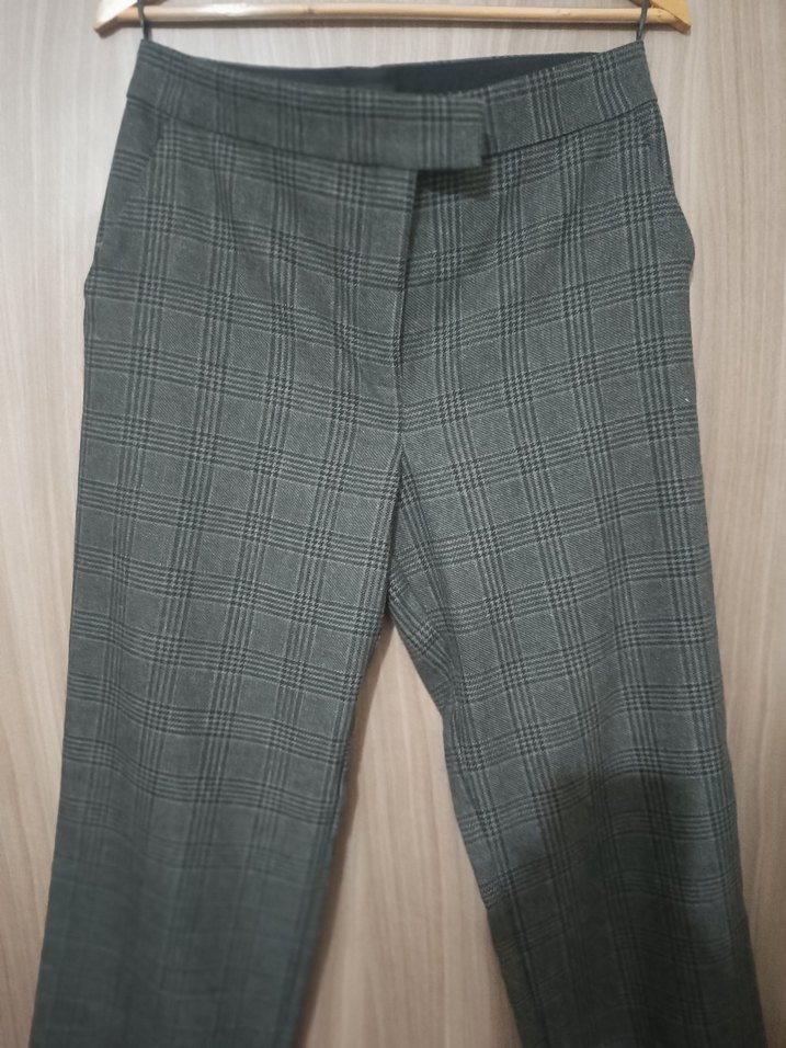 adL Gri Düz Kesim Kadın Kumaş Pantolon - Görsel 3