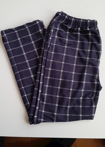 Erkek Lacivert Kareli Beli lastikli ı Pijama Altı M_L_Xl_Xll - Görsel 2