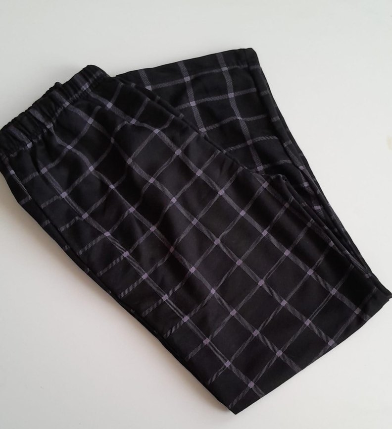 Erkek Lacivert Kareli Beli lastikli ı Pijama Altı M_L_Xl_Xll - Görsel 5