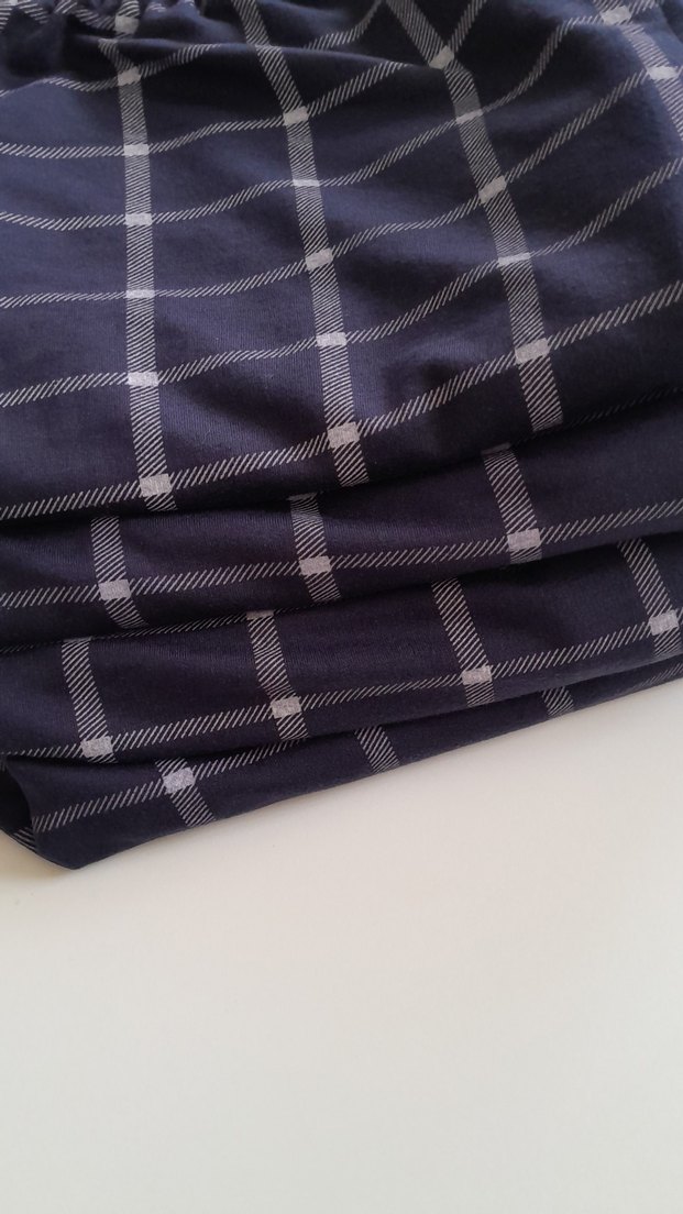 Erkek Lacivert Kareli Beli lastikli ı Pijama Altı M_L_Xl_Xll - Görsel 3