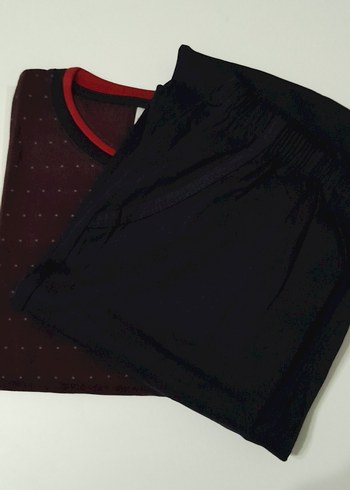 Erkek bordo Uzun Kollu Normal Kesim siyah Pijama3Xl - Görsel 3