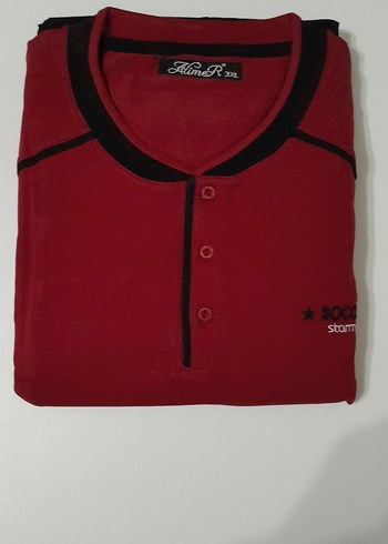 Erkek Kırmızı Uzun Kollu Pijama Takımı 3XL - Görsel 2