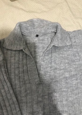 Gri Örgü Kadın Kazak - Görsel 2