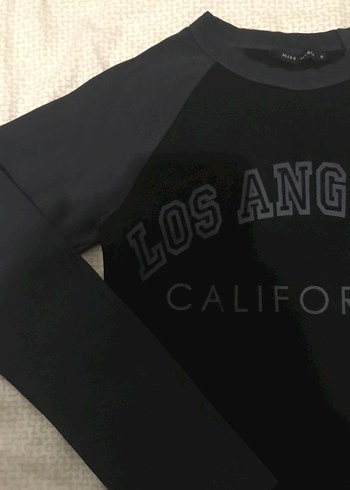 Siyah Los Angeles Baskılı Kadın Sweatshirt - Görsel 2