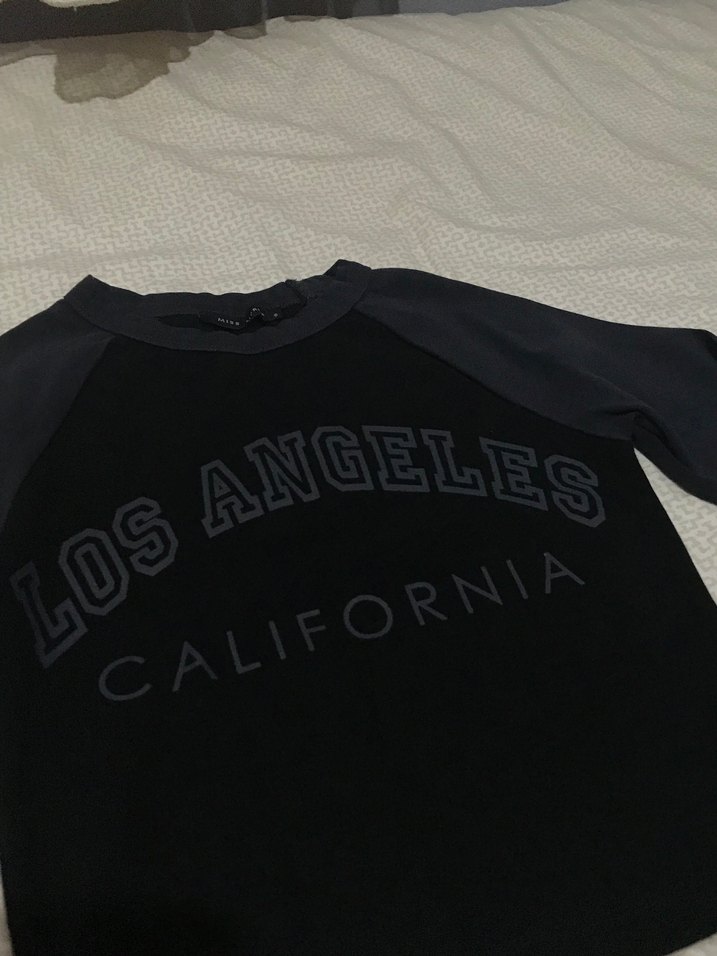 Siyah Los Angeles Baskılı Kadın Sweatshirt - Görsel 3