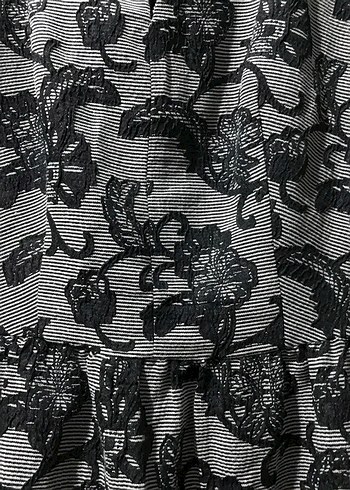 Dantel detaylı gri kısa kollu elbise - Görsel 6