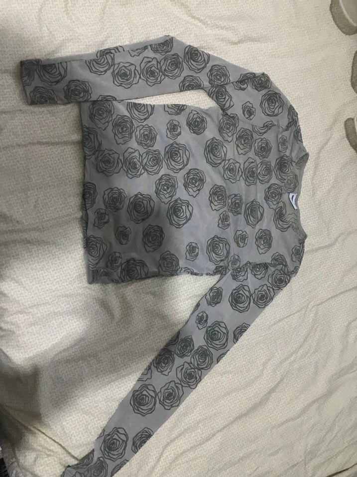 yeşil/gri Çiçek Desenli Dantel Detaylı Kadın Bluz - Görsel 2