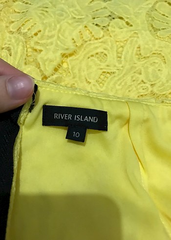 Sarı İşlemeli Dantel Mini Etek - Görsel 3