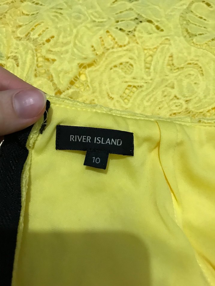 Sarı İşlemeli Dantel Mini Etek - Görsel 3