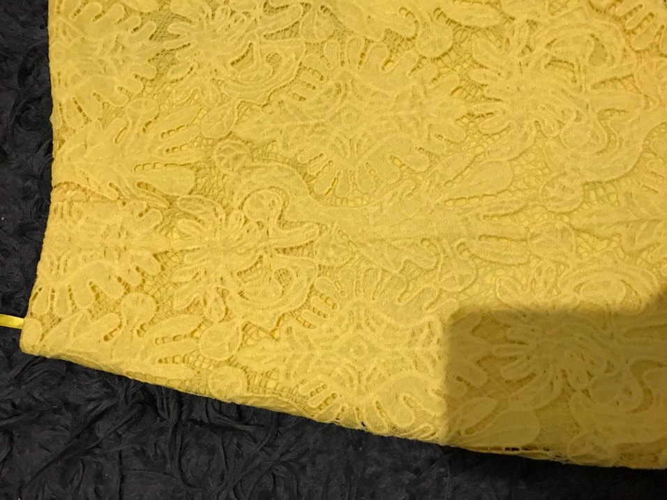 Sarı İşlemeli Dantel Mini Etek - Görsel 4