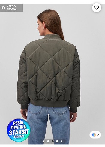 Kadın Gri Bomber Ceket - Görsel 3