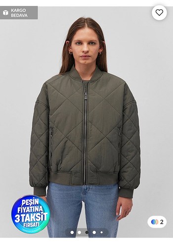 Kadın Gri Bomber Ceket - Görsel 2