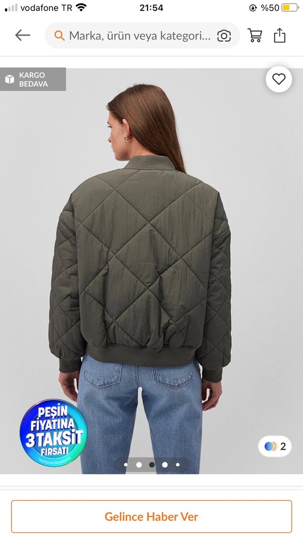 Kadın Gri Bomber Ceket - Görsel 3