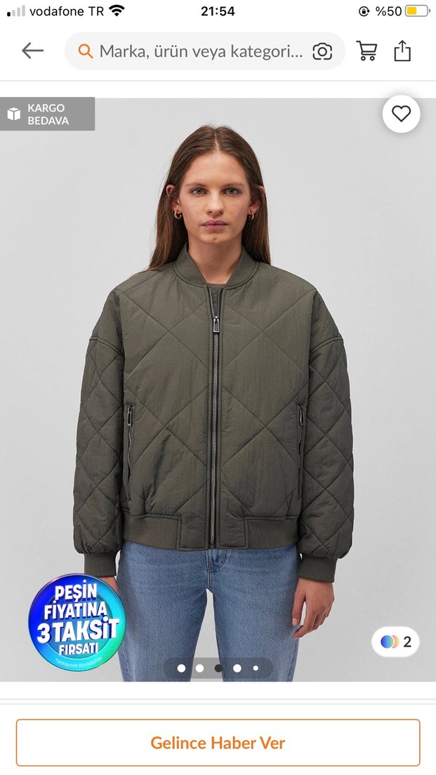 Kadın Gri Bomber Ceket - Görsel 2