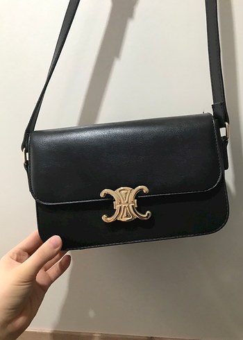 Tokalı Siyah Deri Kadın Çapraz Çanta - Görsel 3