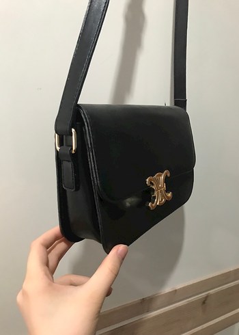 Tokalı Siyah Deri Kadın Çapraz Çanta - Görsel 4