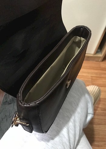 Kahverengi Deri Tokalı Kadın Çanta - Görsel 7