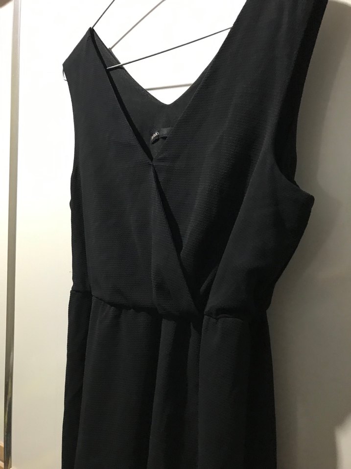 Siyah V Yakalı Kadın Elbise - Görsel 2