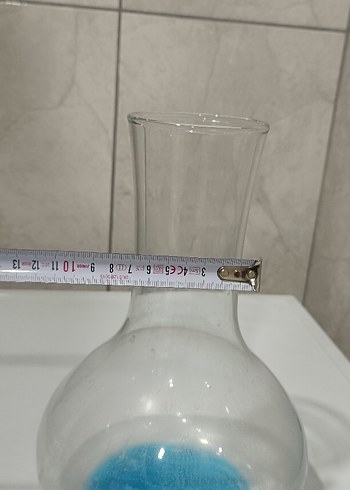 Gri Tabanlı Mavi Cam Vazo - Görsel 3