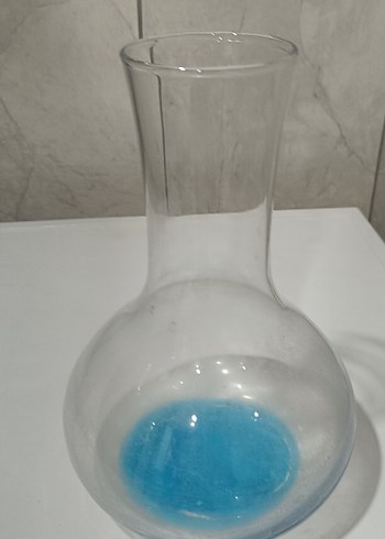 Gri Tabanlı Mavi Cam Vazo - Görsel 2