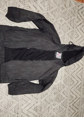 Kapüşonlu Fermuarlı Siyah Ceket - Görsel 2