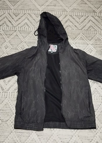 Kapüşonlu Fermuarlı Siyah Ceket - Görsel 4