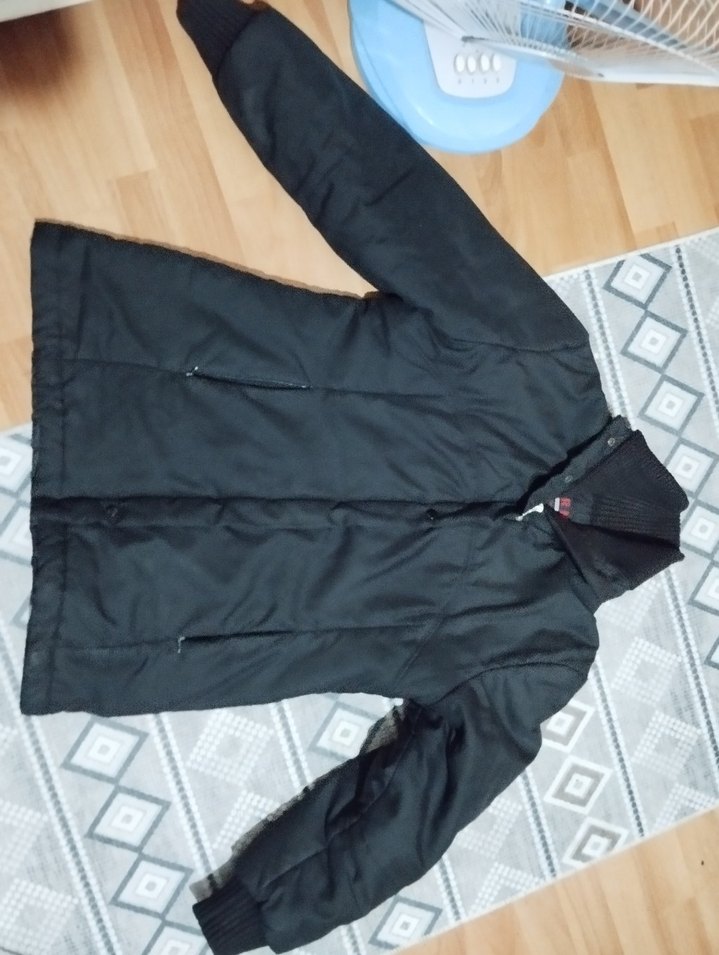 Düğmeli Siyah Midi Hamile Mont - Görsel 2