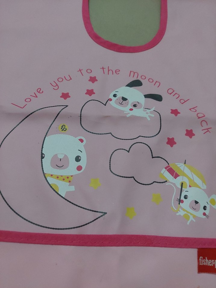 Pembe Baskılı Bebek Önlüğü - Görsel 2