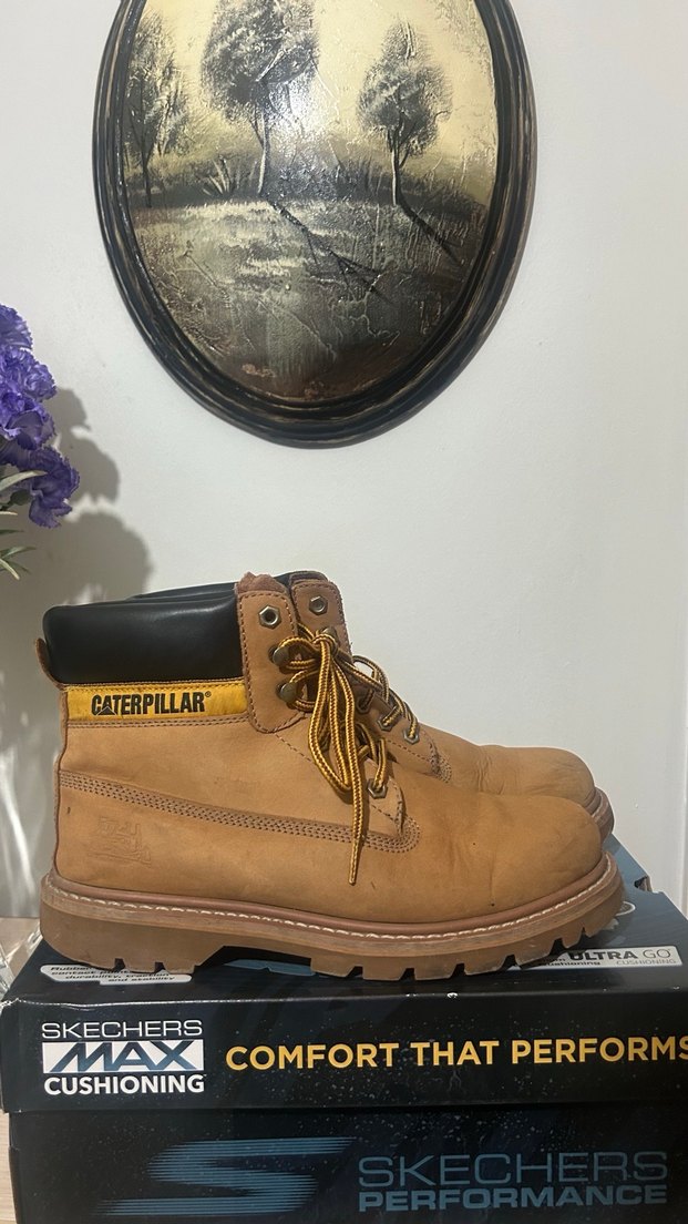 CAT orjinal Kahverengi Deri erkekBotları - Görsel 3