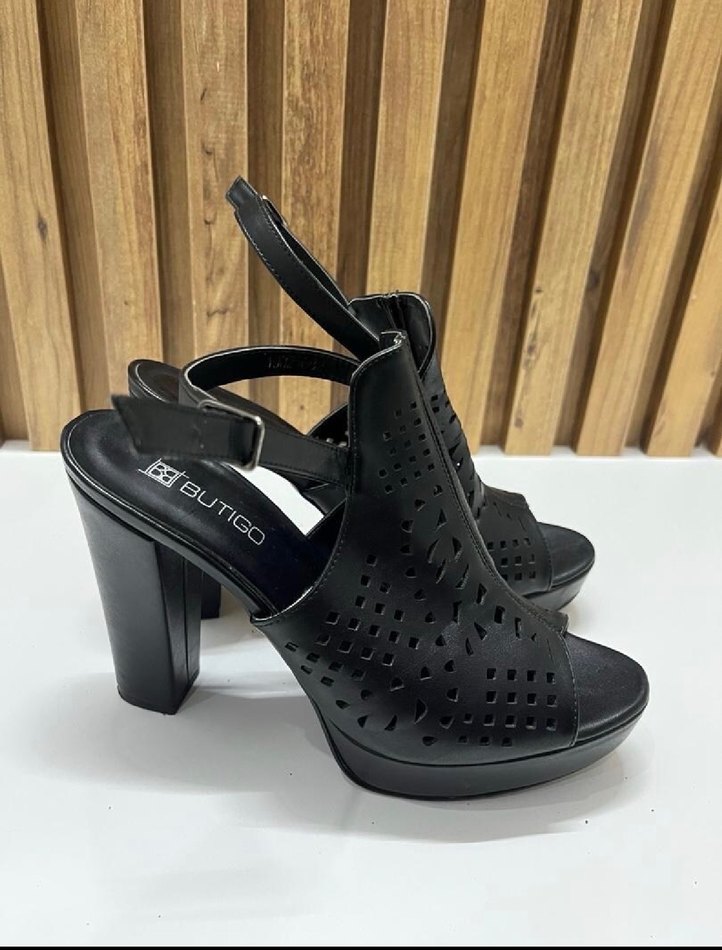 Siyah Tokalı Platform Topuklu Kadın Ayakkabı - Görsel 4