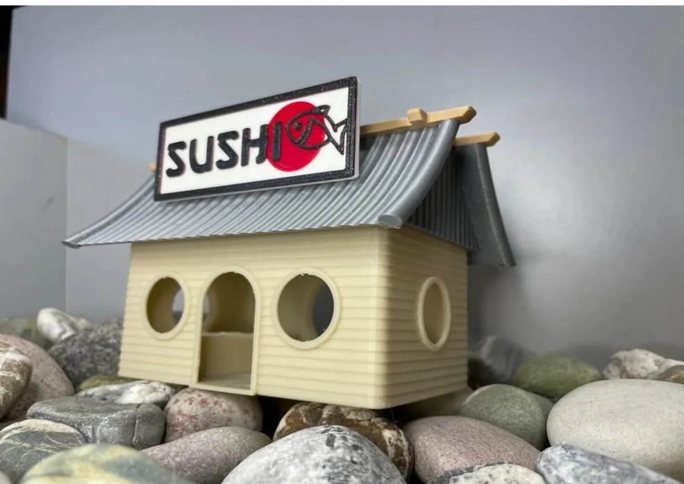 Renkli Detaylı Krem Akvaryum Aksesuarı - Görsel 3