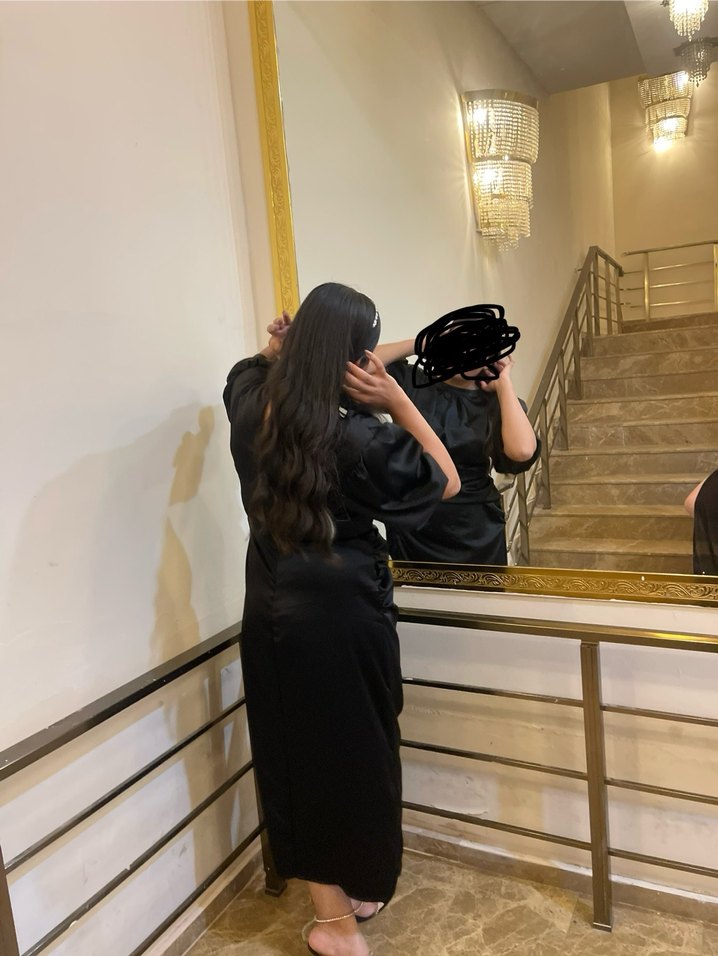 Siyah Saten Uzun Abiye - Görsel 2