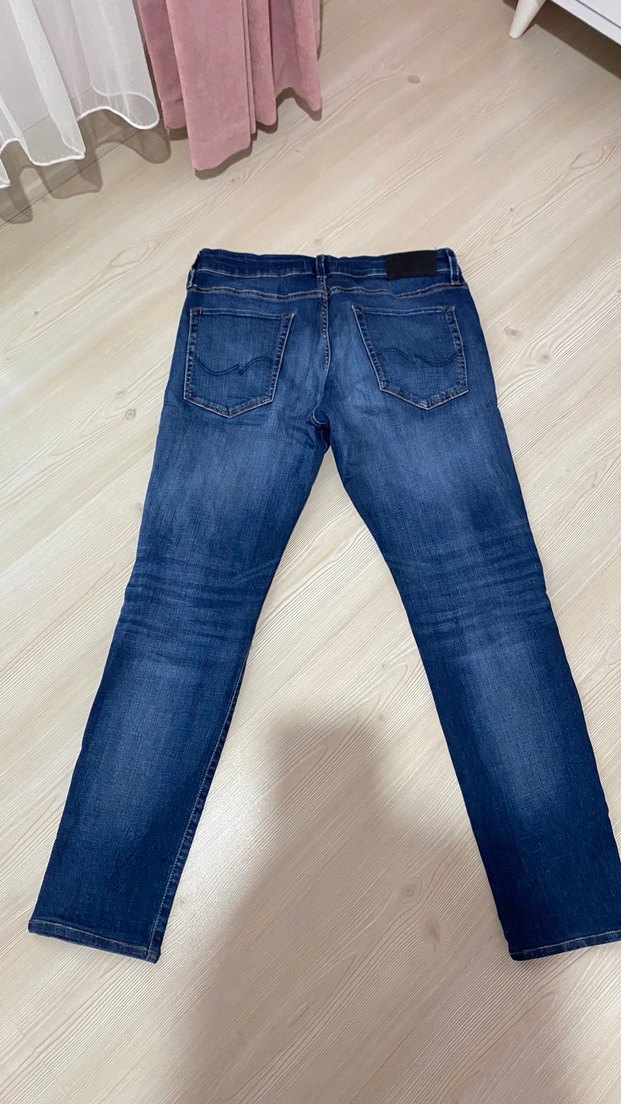 Düğmeli Lacivert Erkek Kot Pantolon - Görsel 2