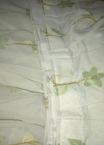 Beyaz Nakışlı Modern Perde - Görsel 3