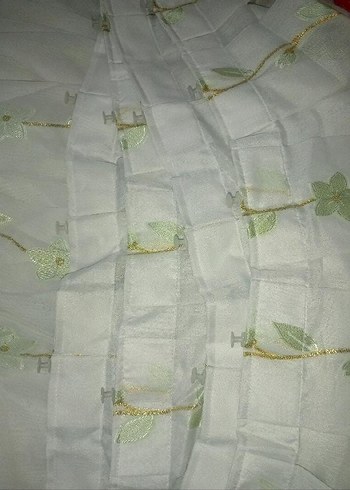 Beyaz Nakışlı Modern Perde - Görsel 4