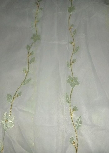 Beyaz Nakışlı Modern Perde - Görsel 5