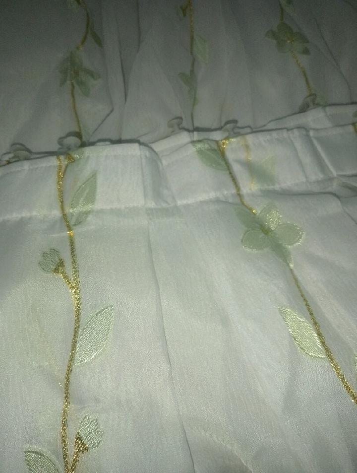 Beyaz Nakışlı Modern Perde - Görsel 2