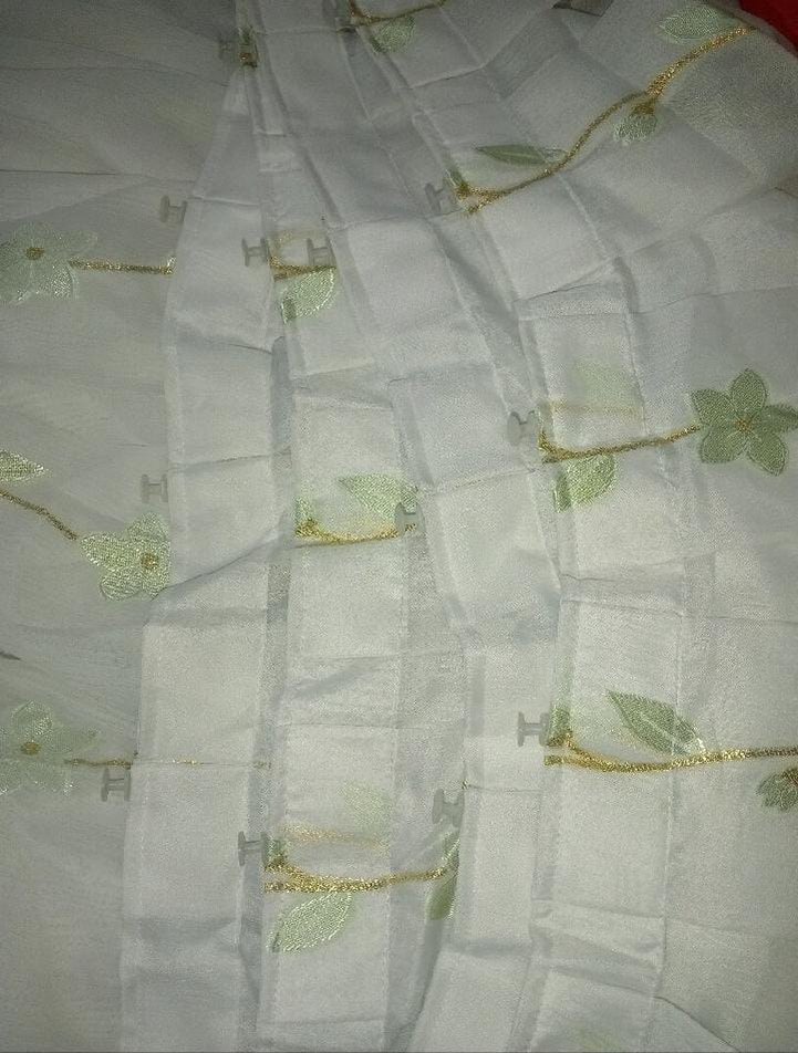 Beyaz Nakışlı Modern Perde - Görsel 4