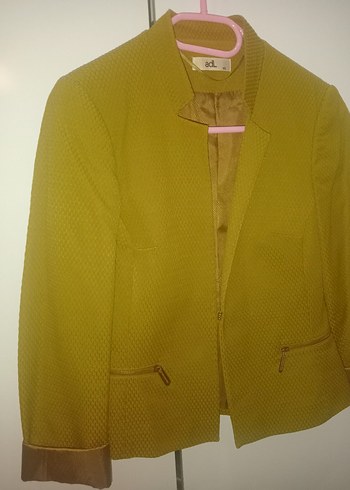 Yağ Yeşili tonlarında Düğmeli Kadın Blazer Ceket - Görsel 5