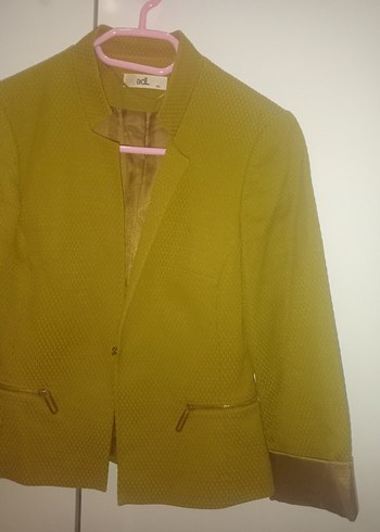 Yağ Yeşili tonlarında Düğmeli Kadın Blazer Ceket - Görsel 3