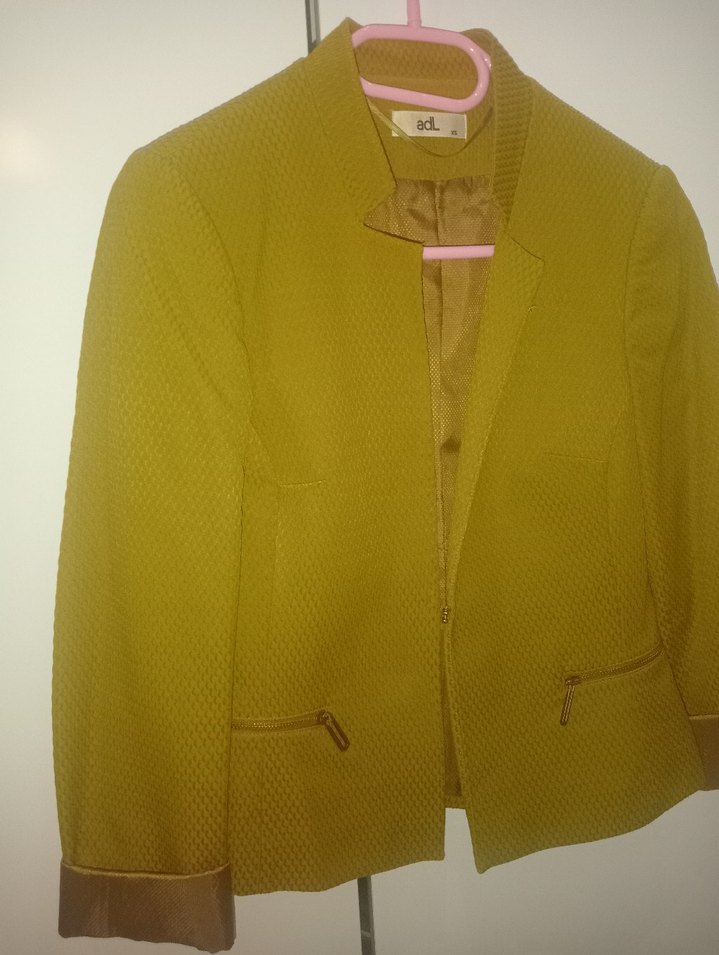 Yağ Yeşili tonlarında Düğmeli Kadın Blazer Ceket - Görsel 5