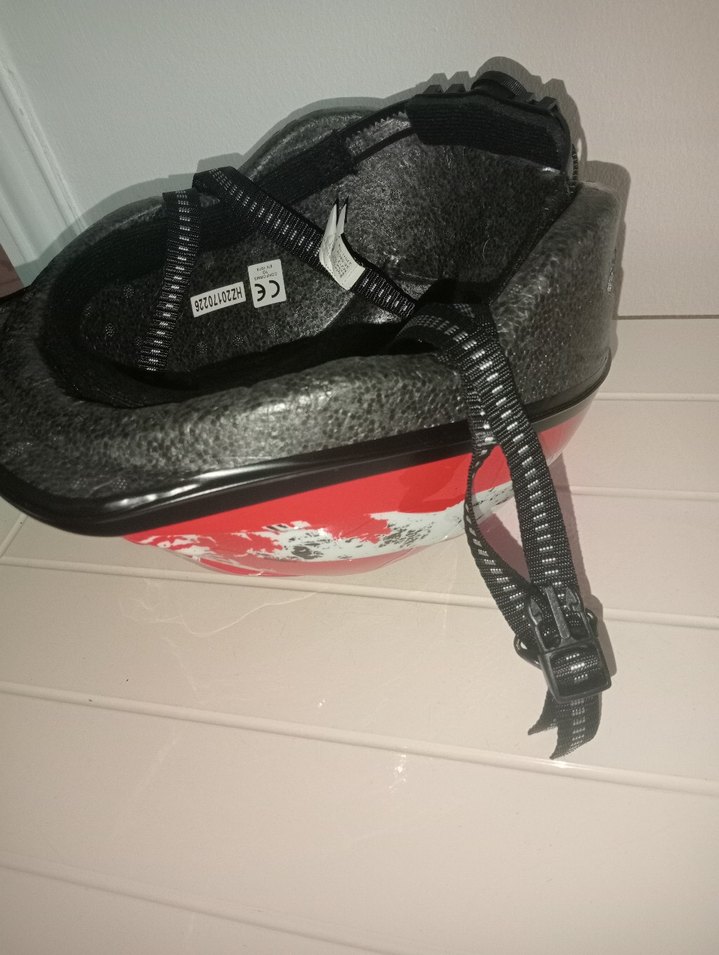 Renkli Baskılı Kırmızı Çocuk Bisiklet Kaskı - Görsel 5