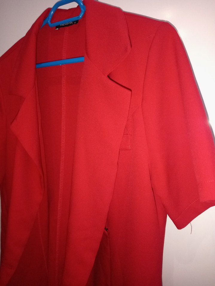 Kısa Kollu Parlak Kırmızı Midi Kadın Elbise - Görsel 2