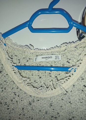 Beyaz Örgü Midi Kolsuz Kadın Elbise - Görsel 3