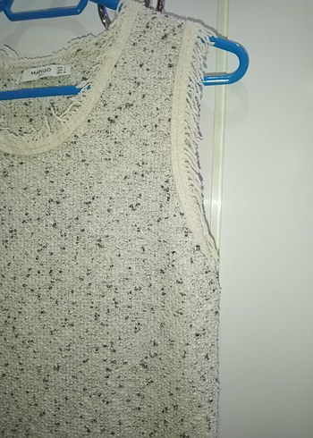 Beyaz Örgü Midi Kolsuz Kadın Elbise - Görsel 7